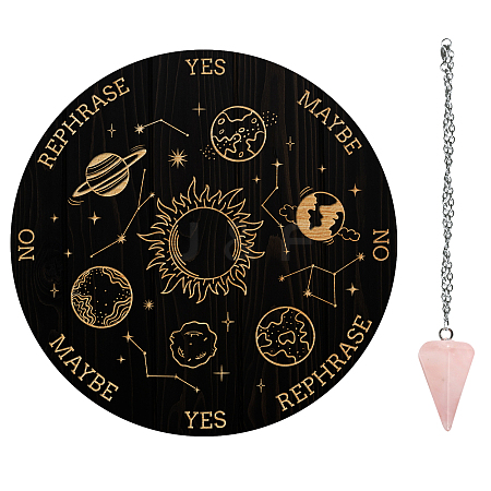 AHADEMAKER 1Pc Cone/Spike/Pendulum Natural Rose Quartz Stone Pendants DIY-GA0004-36G-1