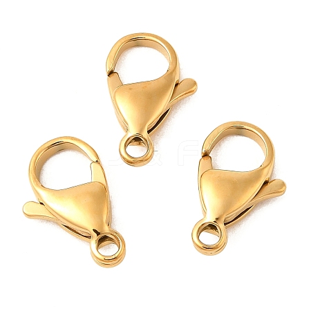 Ion Plating(IP) 304 Stainless Steel Lobster Claw Clasps X-STAS-AB15-G-01-1