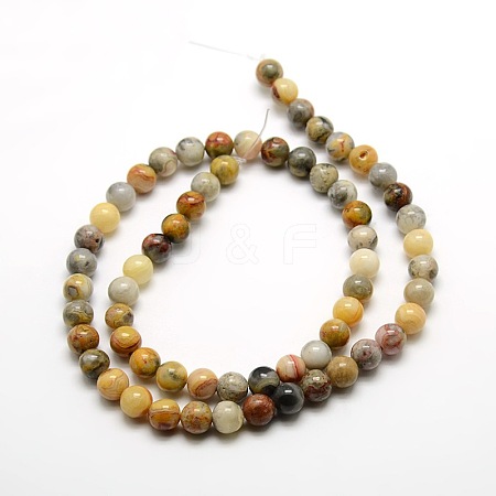 Round Natural Crazy Lace Agate Beads Strands X-G-P058B-01-1