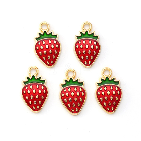 Light Gold Plated Alloy Enamel Pendants ENAM-R136-20B-1