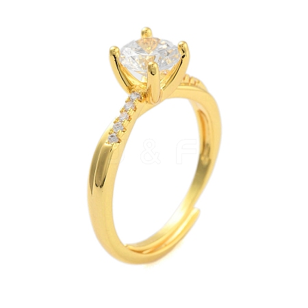 Clear Cubic Zirconia Adjustable Rings RJEW-L120-018G-05-1
