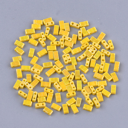 2-Hole Opaque Glass Seed Beads SEED-S023-28B-02-1