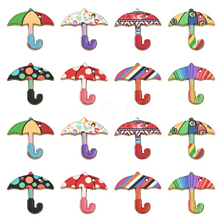 40Pcs 8 Colors Printed Alloy Enamal Pendants ENAM-CJ0002-62-1