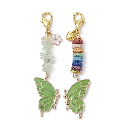 Butterfly Alloy Enamel Pendants Decoraiton HJEW-JM01637-01-1