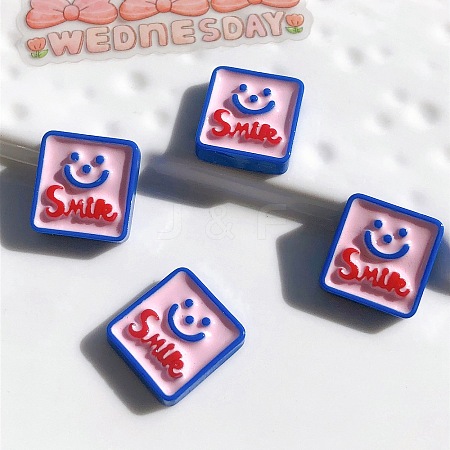 Smiling Face Opaque Resin Cabochons FIND-SX0001-046-1