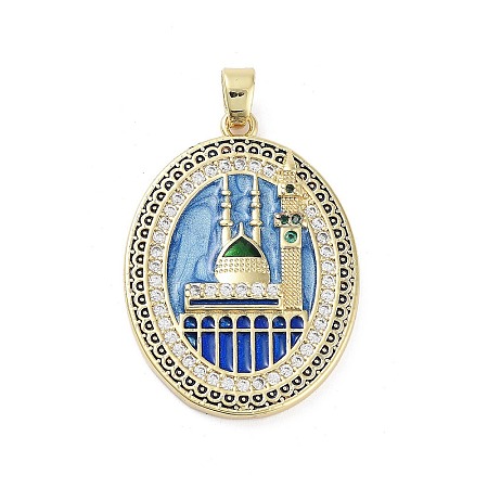 Rack Plating Brass Micro Pave Clear Cubic Zirconia Pendants KK-H474-24B-04G-1