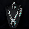 Teardrop Alloy with Resin Pendant Necklace & Stud Dangle Earring & Link Bracelet & Ring FS-WGB1F06-02-1