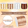 4 Rolls 4 Colors Nylon Satin Rattail Cords NWIR-SC0001-20A-2