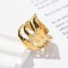 304 Stainless Steel Multilayer Open Cuff Rings for Women LS-RJEW-Z077-01G-05-3