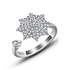 Cubic Zirconia Rotating Open Cuff Ring MATO-PW0001-061P-12-1