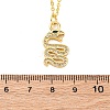 Brass Micro Pave Clear Cubic Zirconia Snake Pendant Necklaces NJEW-S438-02I-G-5