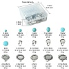 DIY Adjustable Oval/Half Round Synthetic Turquoise & Stainless Steel & Iron Finger Rings Making Kits DIY-FS0006-13-4