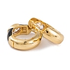 Rack Plating Brass Cubic Zirconia Enamel Earrings EJEW-S219-14G-02-2