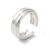 Non-Tarnish 304 Stainless Steel Lined Open Cuff Ring for Women RJEW-E063-29P-1