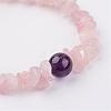 Natural Rose Quartz Stretch Bracelets BJEW-JB02523-01-2