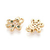 Brass Micro Pave Cubic Zirconia Charms KK-N263-147B-G-2