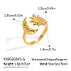 304 Stainless Steel Sun Moon Cuff Rings for Women ZT0112-1-1