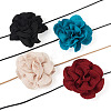 4Pcs 4 Colors Cloth Flower Collar Choker Necklace for Women Bride Wedding Party AJEW-TA0001-26-9