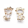 Brass Micro Pave Clear Cubic Zirconia Charms KK-S359-137-RS-2
