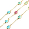 Colorful Glass Oval Link Chains KK-F862-51G-2