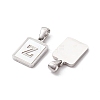304 Stainless Steel Pave Shell Pendants STAS-G327-01P-Z-2