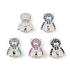 Brass Micro Pave Cubic Zirconia Slide Charms ZIRC-I068-13P-1