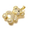 Rack Plating Brass Micro Pave Clear Cubic Zirconia Pendants KK-M309-09A-G-2