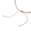 Glass with Natural Sea Shell Beads Braided Necklaces NJEW-JN04837-6