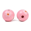 Printed Wood European Beads WOOD-G029-07E-2