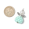Opaque Acrylic Beads with Iron Flat Head Pins and ABS Plastic Imitation Pearl Round Beads and Tibetan Style Beads Pendants PALLOY-JF03810-2