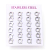 304 Stainless Steel Greek Alphabet Stud Earrings STAS-D007-07P-07-3