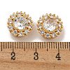 Brass Micro Pave Cubic Zirconia Beads KK-U037-06G-02-3