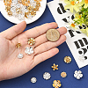 48Pcs 8 Style Flower Brass Bead Caps Sets KK-BBC0021-16-4