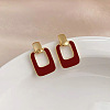 Rectangle Alloy Enamel Dangle Stud Earrings FS-WG08EF2-01-1