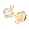 Valentine's Day Brass Micro Pave Clear Cubic Zirconia Pendants ZIRC-F148-12D-G-2