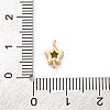 Brass Cubic Zirconia Star Connector Charms KK-Z084-11G-03-3