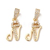 Eco-Friendly Brass Micro Pave Cubic Zirconia Pendants KK-K265-01G-N-1