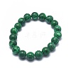 Synthetic Malachite Bead Stretch Bracelets X-BJEW-K212-B-031-2