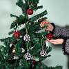 12Pcs 2 Colors Foam and Plastic with Cloth Ball Christmas Tree Decorations DIY-SZ0003-81-6