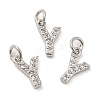Brass Micro Pave Grade AAA Cubic Zirconia Charms ZIRC-P067-11P-Y-NR-1