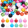48Pcs 12 Colors Baking Paint Iron Bell Pendants IFIN-NB0001-43-1