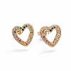 Brass Micro Pave Cubic Zirconia Stud Earrings EJEW-L224-34G-1