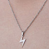 Non-Tarnish 201 Stainless Steel Bolt Lighting Pendant Necklace NJEW-OY001-14-1