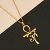 Ankh Cross with Eye of Horus Rhinestone Pendant Necklace RELI-PW0001-021G-2