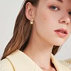 Two Tone Rhodium Plated 925 Sterling Silver Hinged Hoop Earrings for Women JE961A-3