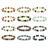 12Pcs 12 Styles Constellation Mixed Gemstone Round Beaded Stretch Bracelet Sets BJEW-JB10910-1