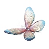 3Pcs 3 Colors Epoxy Resin & 304 Stainless Steel 3D Butterfly Connector Charms PALLOY-TA00400-3