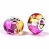 Transparent Two Tone Resin European Beads RPDL-T003-002H-2