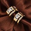 Rack Plating Brass Micro Pave Clear Cubic Zirconia Cuff Earrings for Women EJEW-C125-24B-G-2