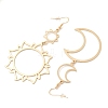 Sun & Moon Alloy Pendant Necklace & Asymmetrical Hoop Earring Sets FS-WG43B09-01-3